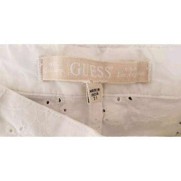NWT GUESS GUESS FLORIDADA HIGH RISE STRETCH STRAIGHT FIT WHITE JEANS W31 ×32 - Picture 9 of 14